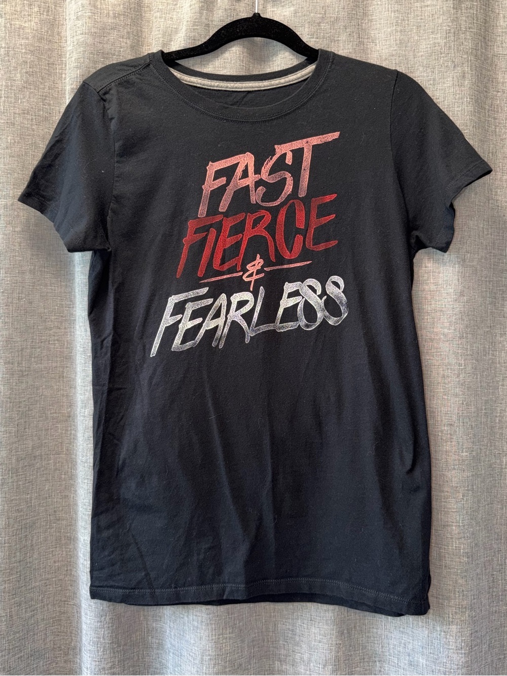 Nike Black Tee with Pink Graphic Large